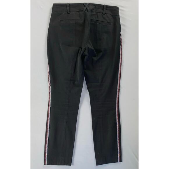 Anthropologie The Essential Slim Stretch Chino Pants. Black, Tux Stripes. Size 0 - Picture 4 of 5